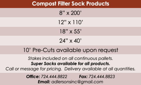 Compost Filter Sock | Adler & Sons